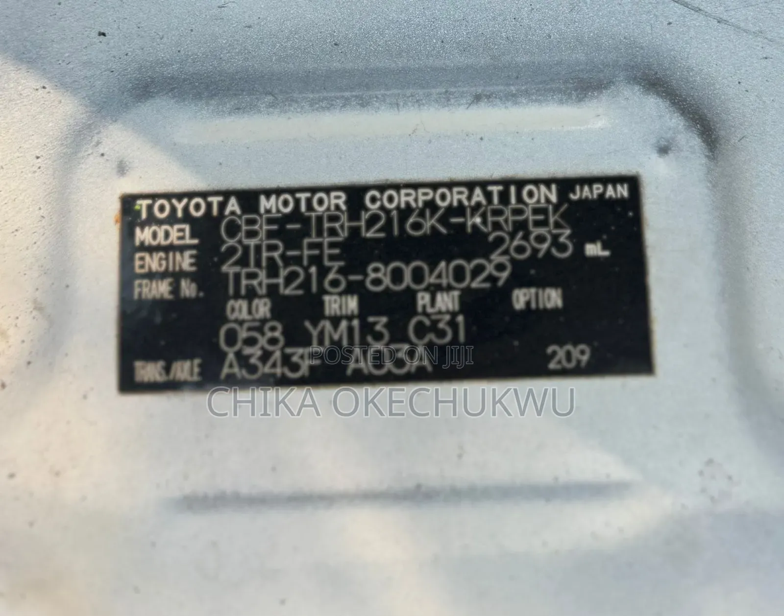 Toyota HiAce 2012 White