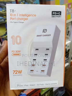 10 Port Smart Fast Charger 72w Pd30w Usb Charging Station