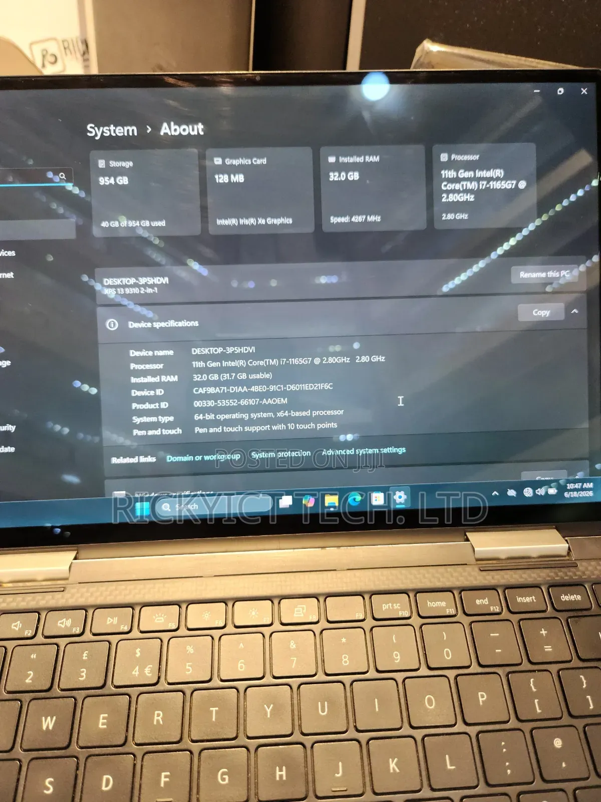 Laptop Dell XPS 13 32GB Intel Core i7 SSD 1T
