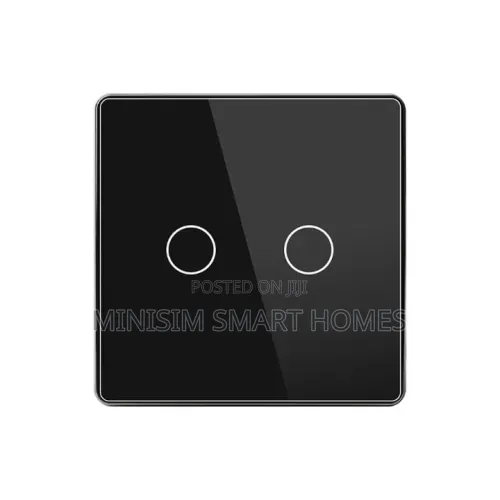 2 Gang Zigbee Concave Switch- Black Frame