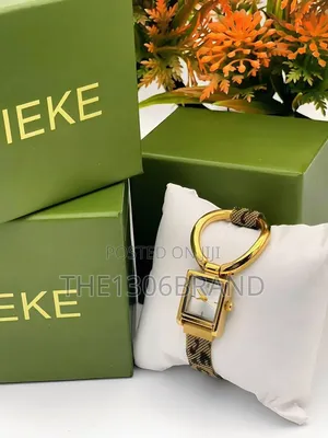 Ieke Women's Gold Mesh Bracelet Watch – Luxury Square Dial Wristwatch