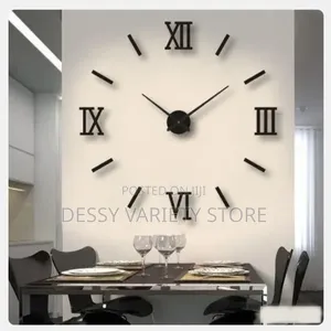 Diy Wall Clocks 3d Mirror Stickers Large Wall Clock-Black