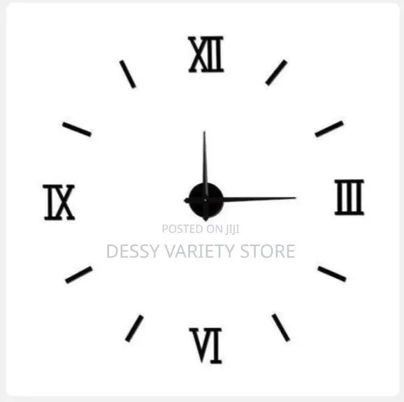 Diy Wall Clocks 3d Mirror Stickers Large Wall Clock-Black