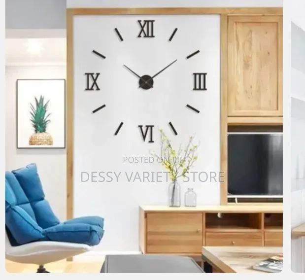 Diy Wall Clocks 3d Mirror Stickers Large Wall Clock-Black