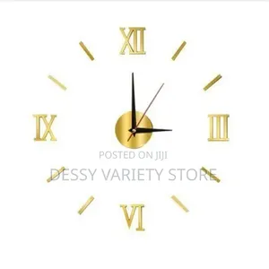 40cm Diy 3d Mirror Wall Clock, Silent Non-Ticking Sticker Clock