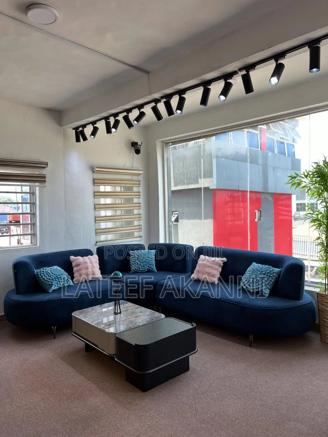 L-Shaped Fabric Sofa