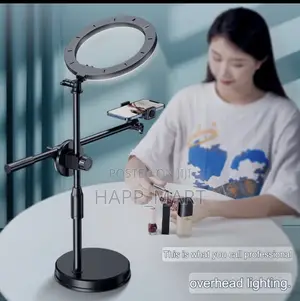 Phone Holder Ring Light With Retractable Stand