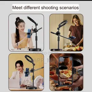 Phone Holder Ring Light With Retractable Stand