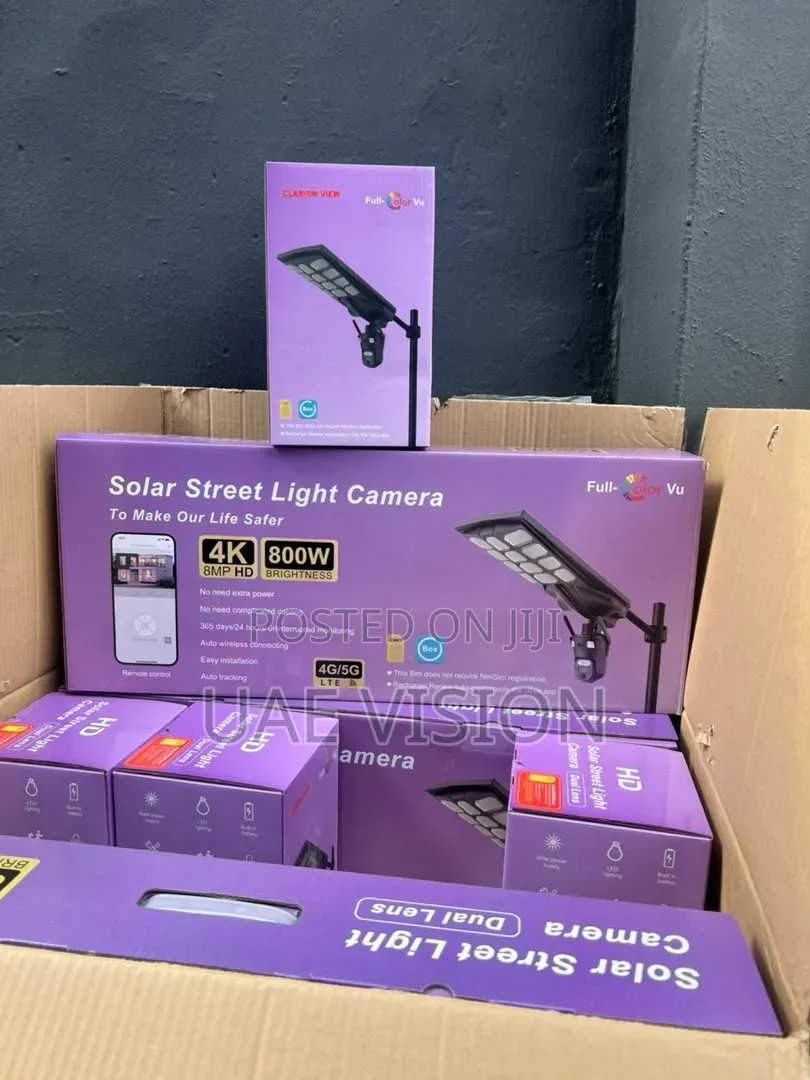 UBOX Double Lens Solar Street Light Camera With Sim Card High Quality