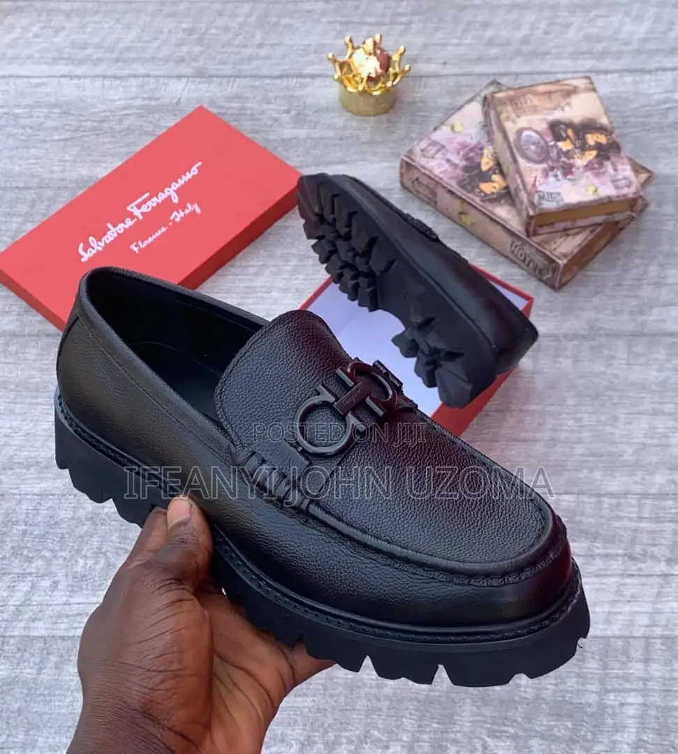 Ferragamo Big Sole Leather Men Shoe