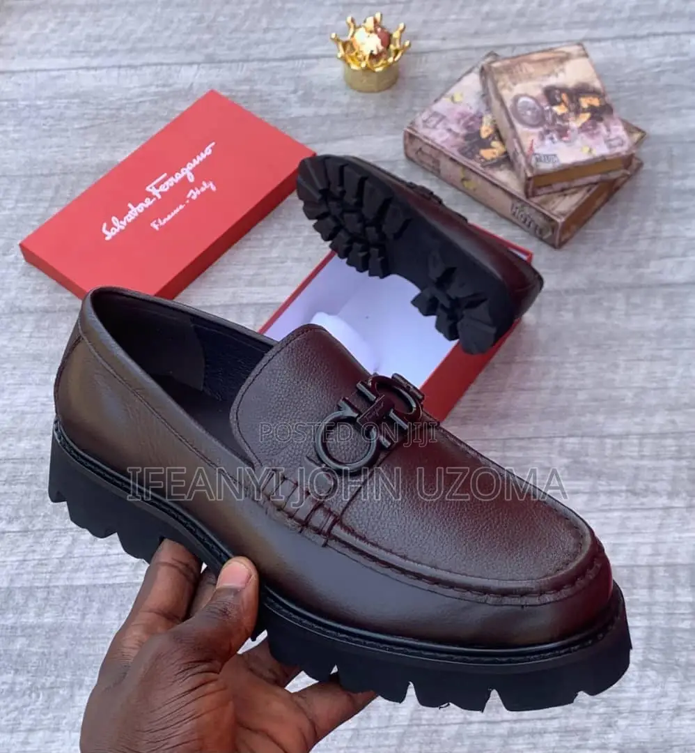 Ferragamo Big Sole Leather Men Shoe