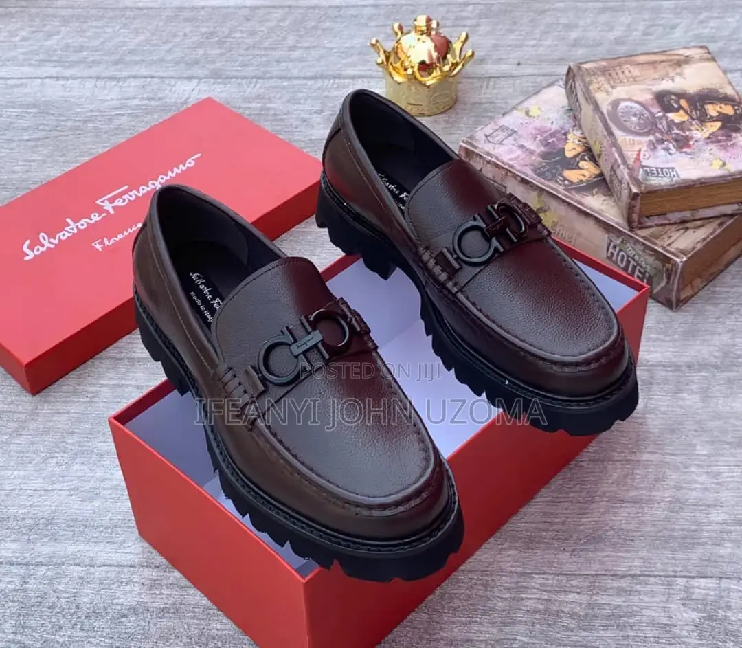 Ferragamo Big Sole Leather Men Shoe