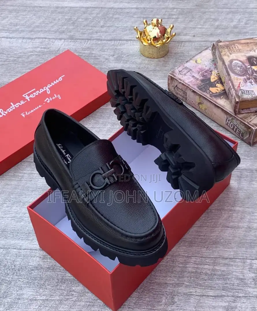 Ferragamo Big Sole Leather Men Shoe