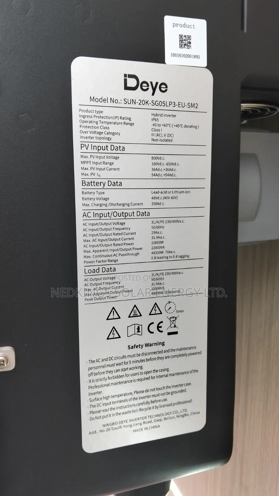 20kva 48v Deye Hybrid Inverter