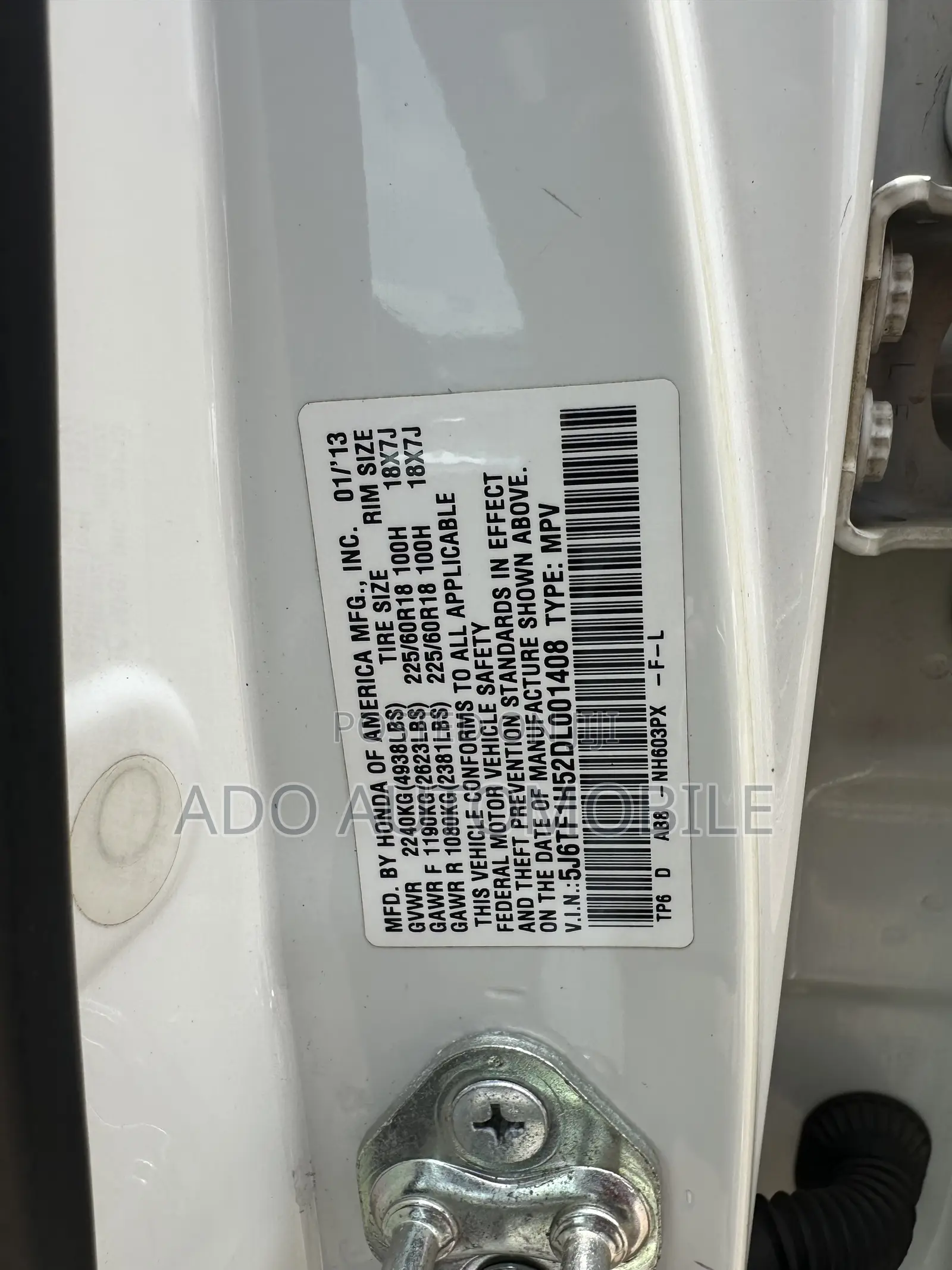 Honda Accord Crosstour 2013 White