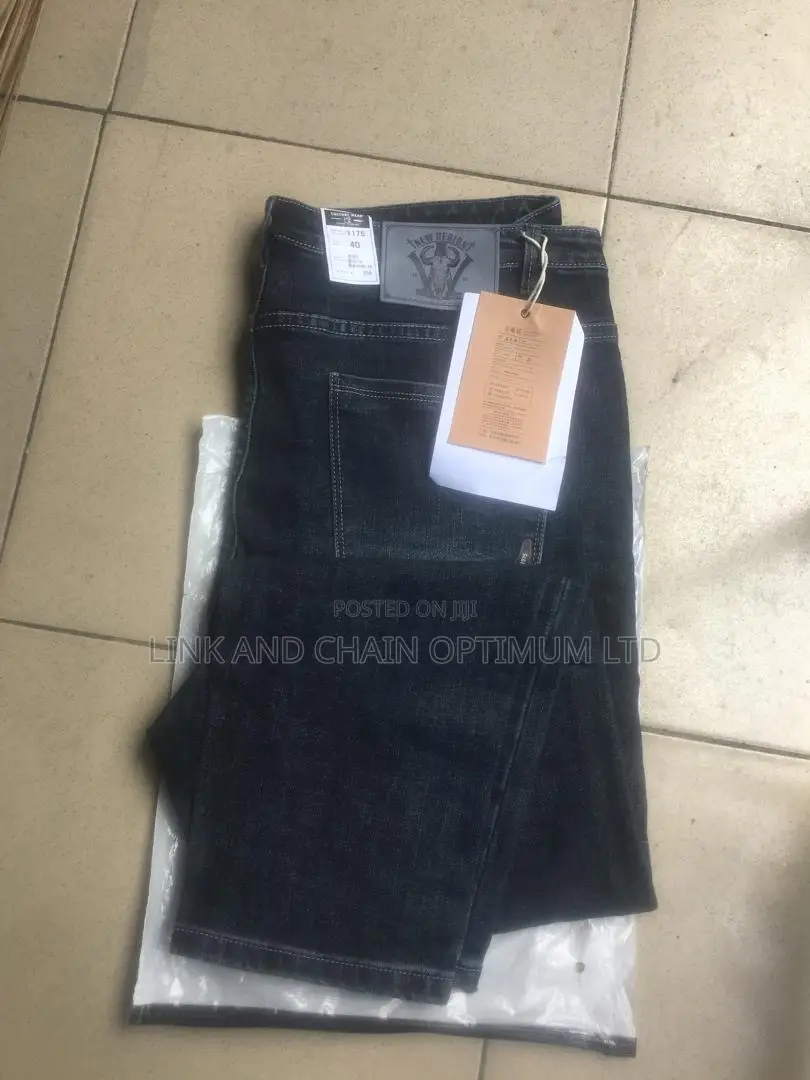 Premium Black Plain Jeans – Unisex Stretch Denim Pants Multiple Sizes