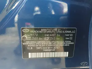 Hyundai Sonata Limited Sedan FWD (2.4L 4cyl 6A) 2017 Blue