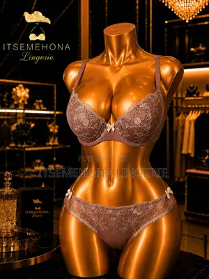 Taupe And Cream Bra And Panty Set 34b