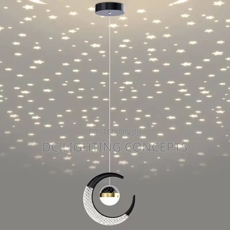 Creative Black Moon Acrylic Villa Personalized Pendant Chandelier.
