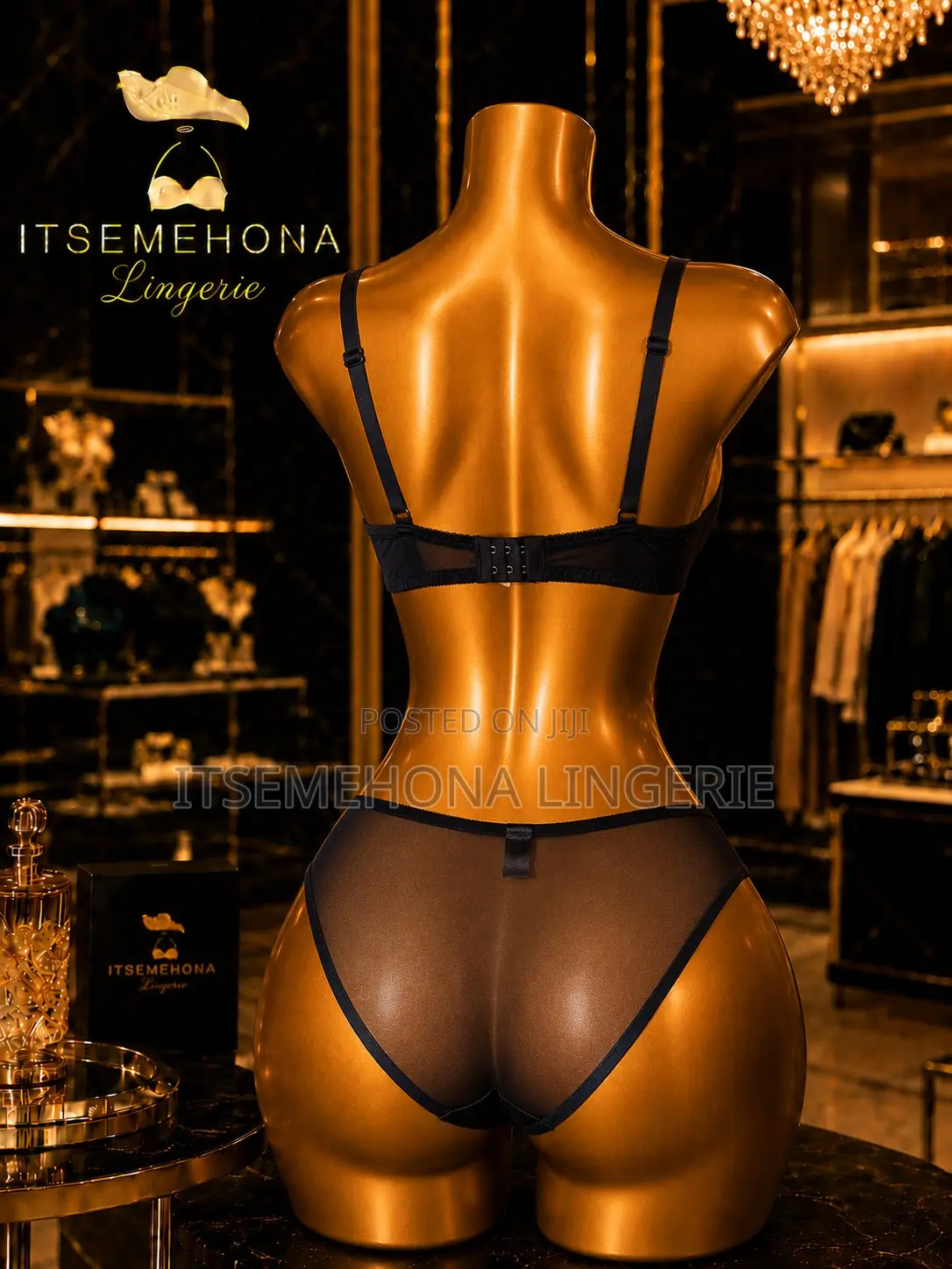 Navy Blue Bra and Panty Set 34b