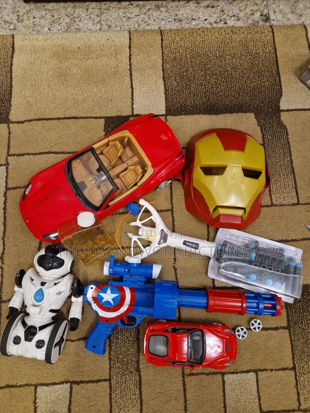 Premium Superhero Red Ferrari Racing Car Toy Bundle