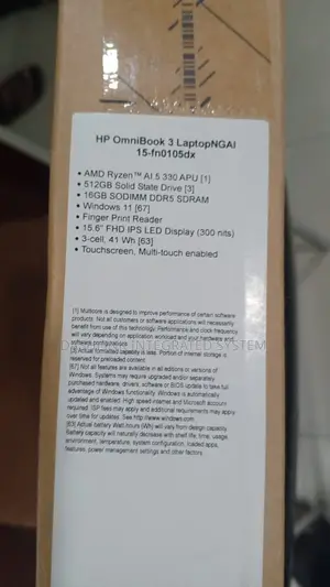 New Laptop HP OmniBook 5 14" 16GB AMD Ryzen 5 SSD 512GB