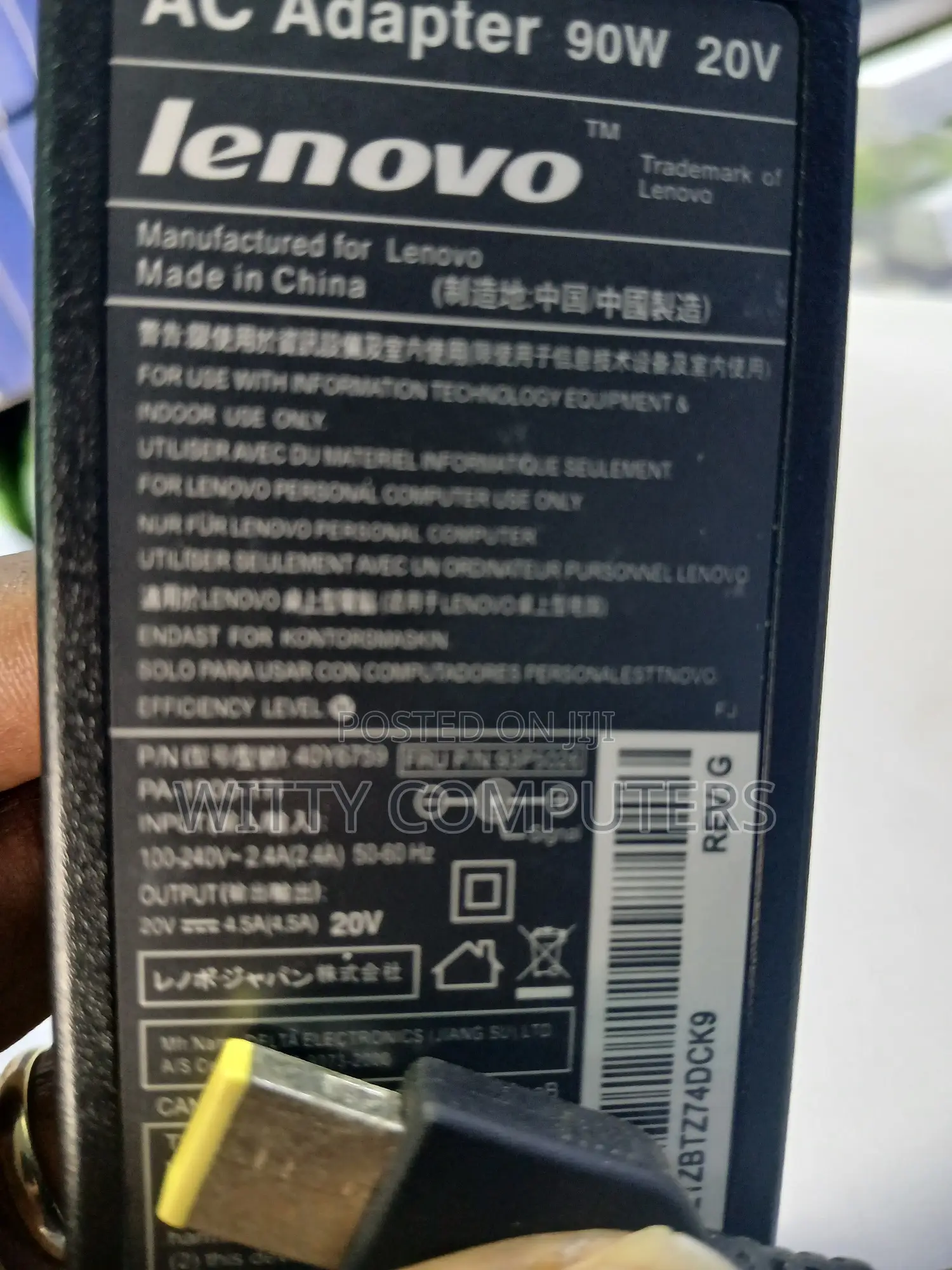 Lenovo 90w 20v 4.5a Square Interfaces With Pin Adapter