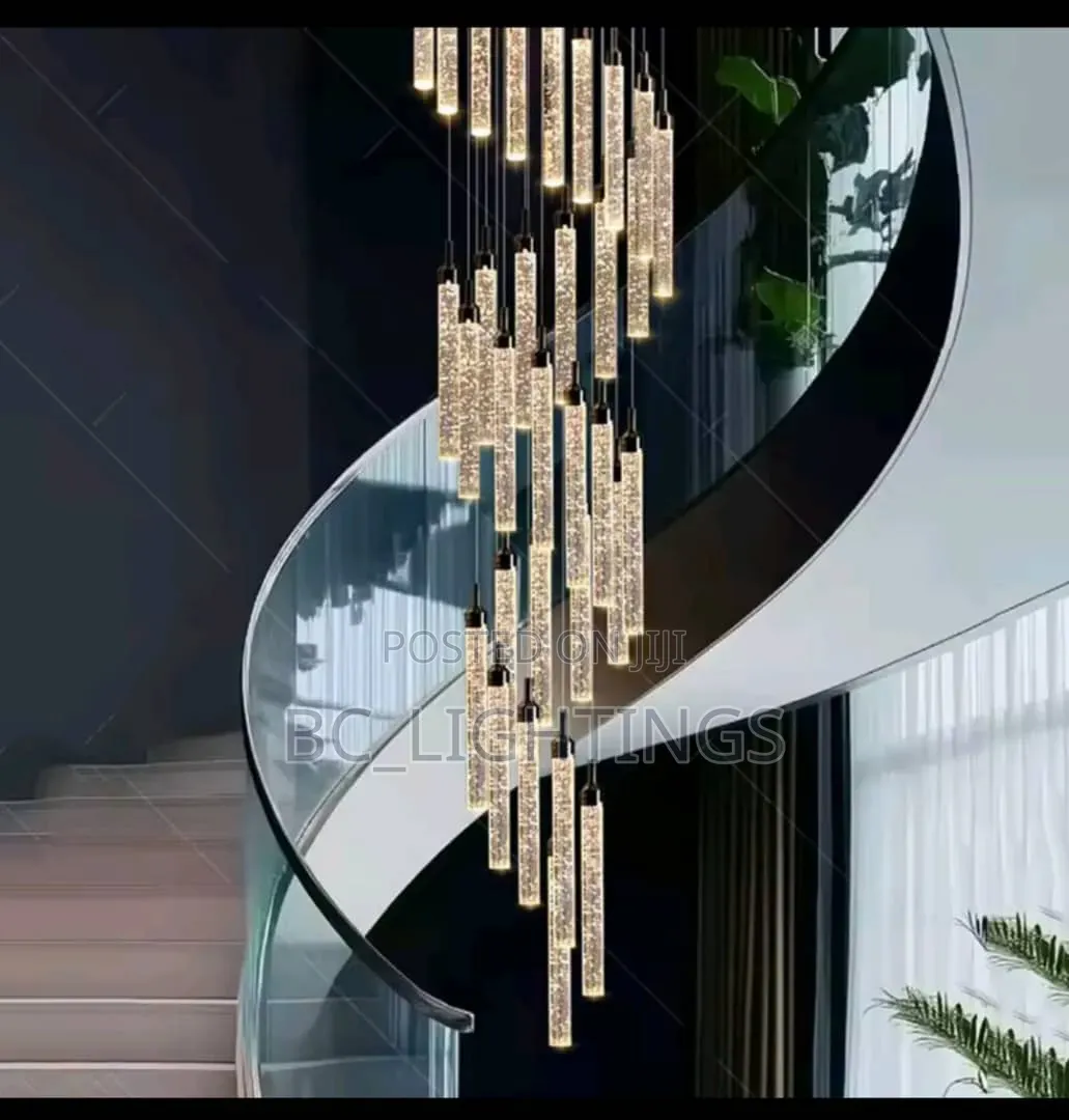 Nordic Minimalist Crystal Chandeliers Staircase-Style 18 Dropping