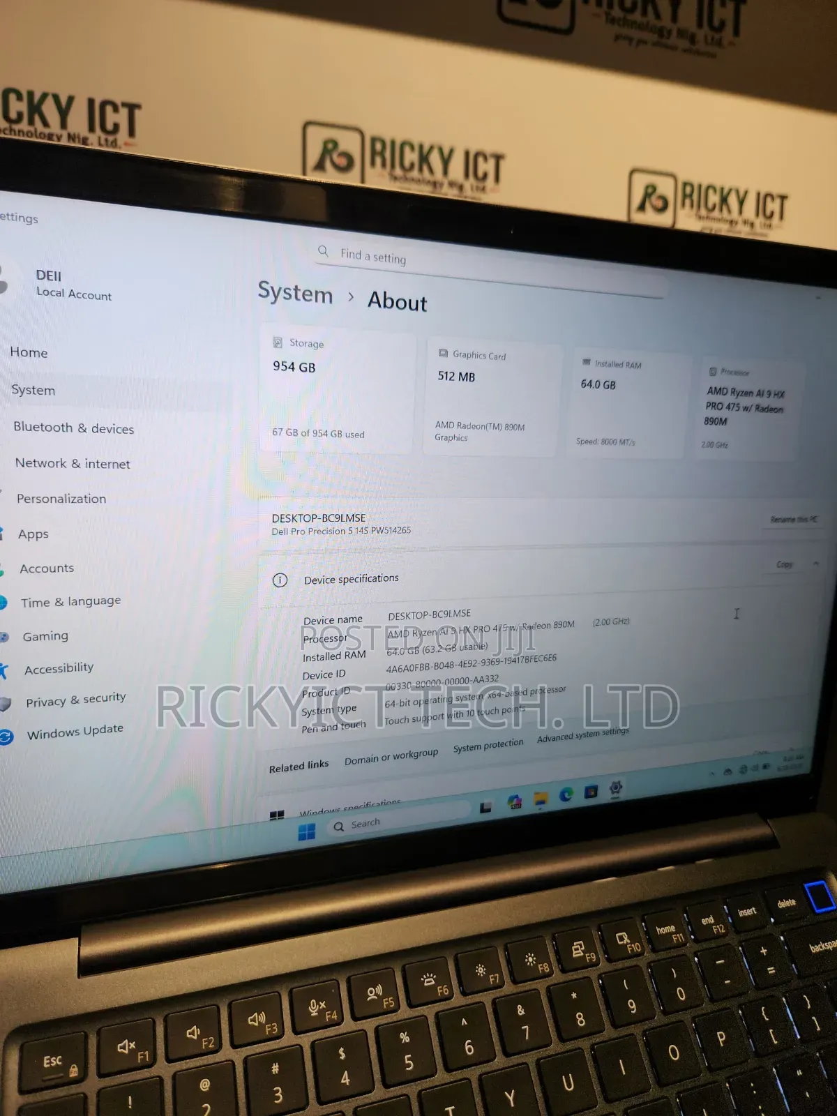 Laptop Dell 64GB AMD Ryzen 9 SSD 1T