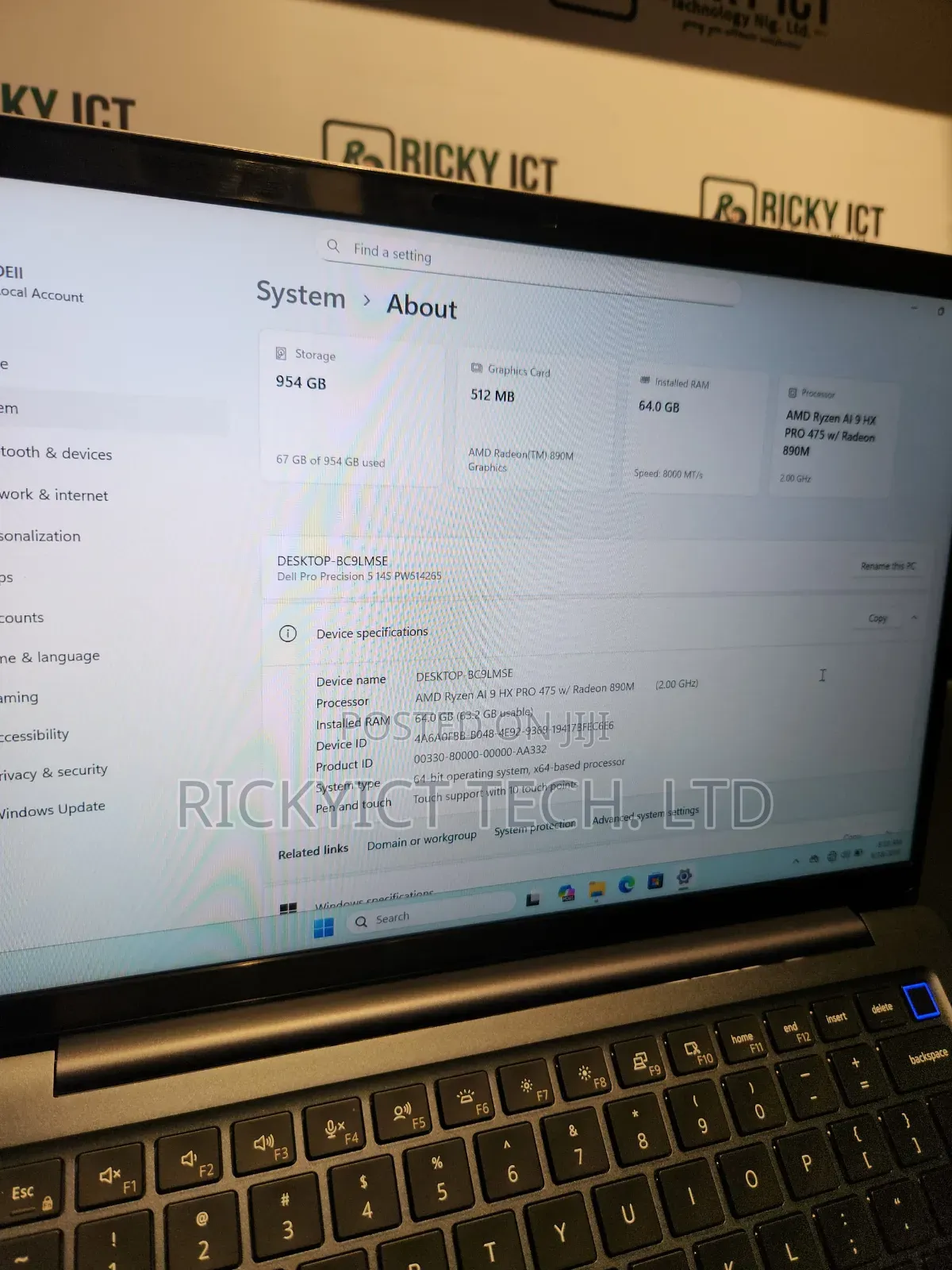 Laptop Dell 64GB AMD Ryzen 9 SSD 1T