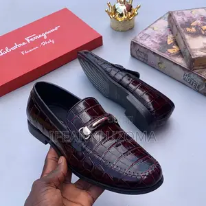Wine and Black Leather Luxury Shoe