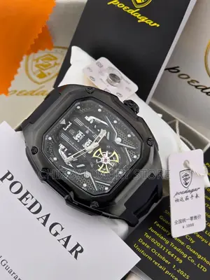 Poedagar Quality Men Rubber Strap Wristwatch