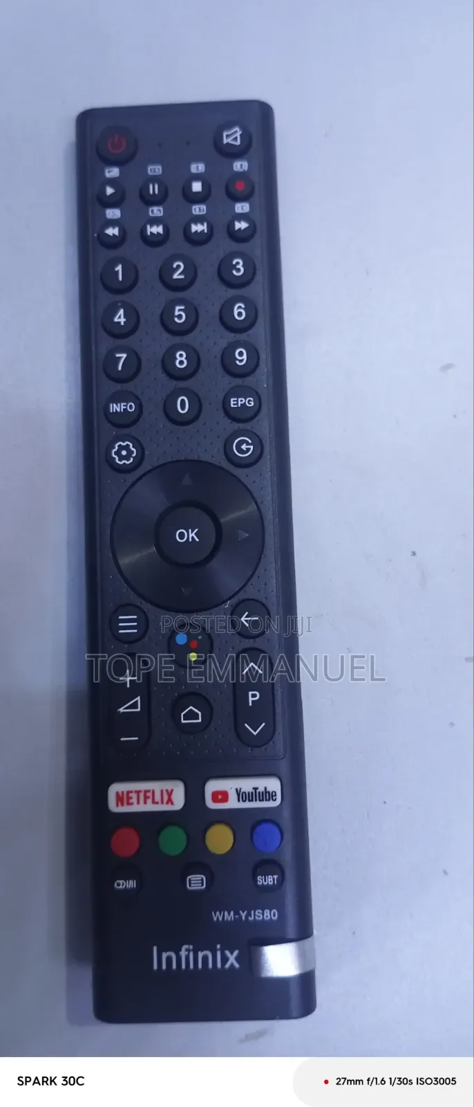 Infinix Replacement Remote Control for Android Smart TVS