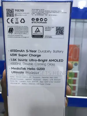 New Tecno Camon 50 256 GB
