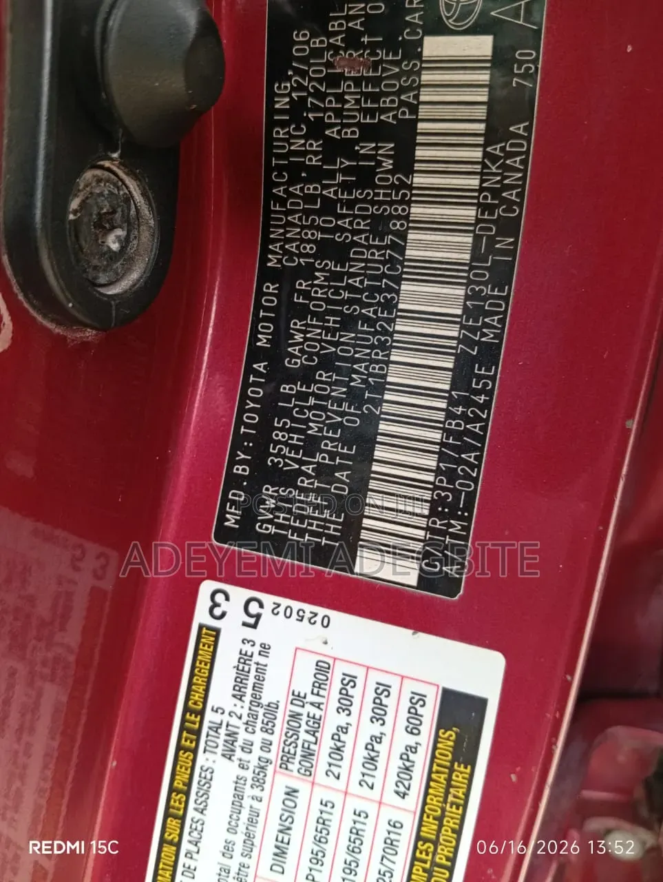 Toyota Corolla 2007 Red