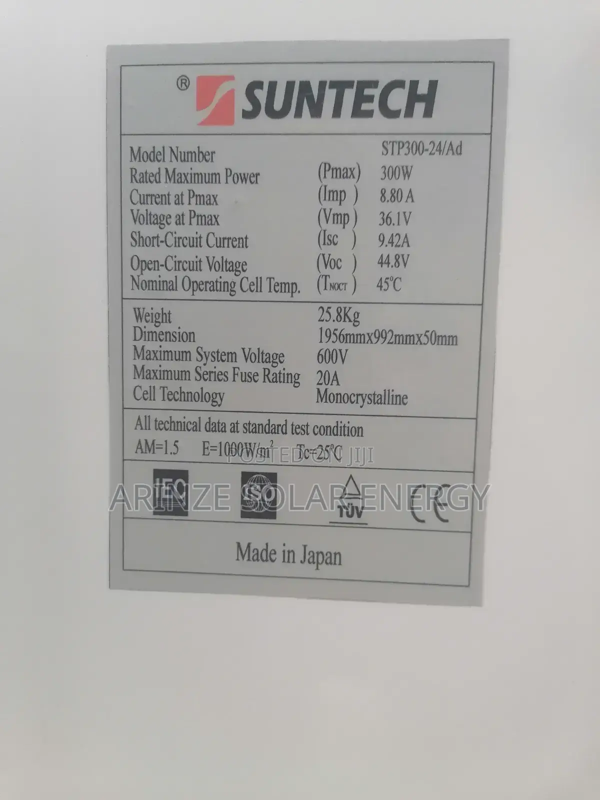 The Suntech Solar Panels 300w