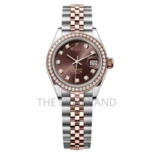 Luxury Women's Studded Stainless Steel Wristwatch – Two-Tone Watch