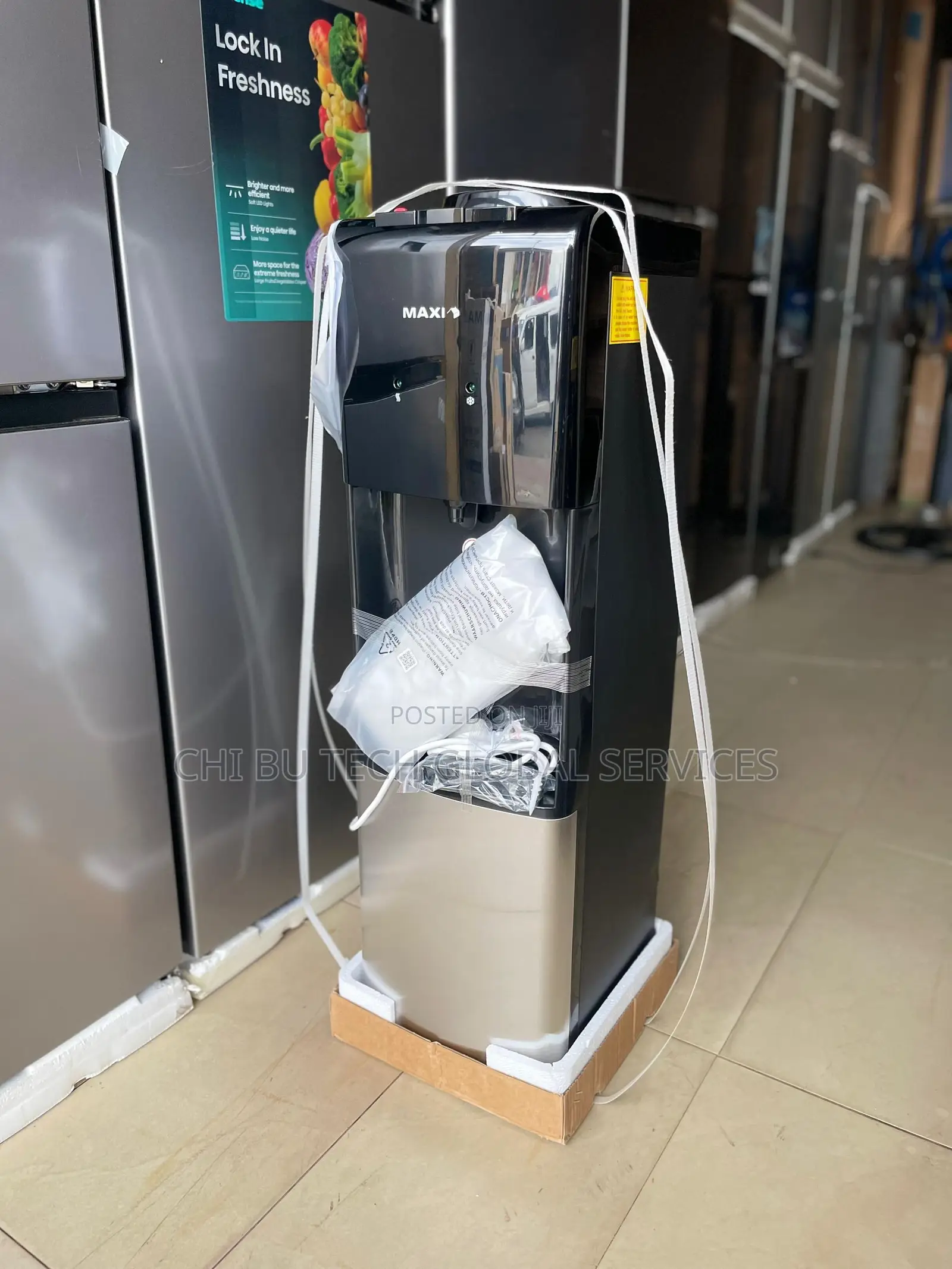 Brand New Maxi Bottom-Loading Water Dispenser Featuring Hot, Cold.