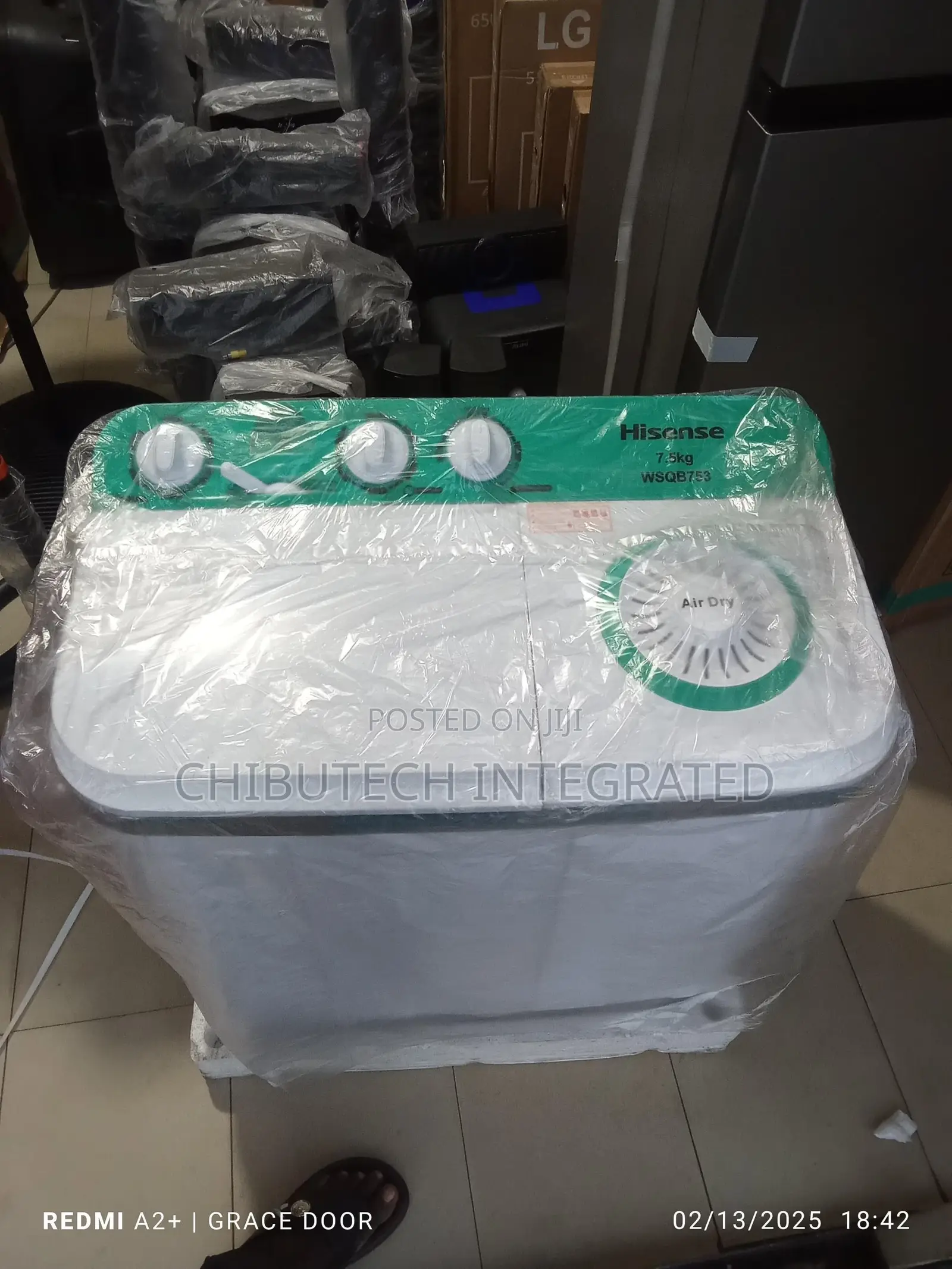 Hisense Washing Machine 7.5kg Semi Automatic It Has Automatic Timer