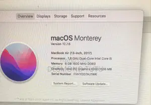 Laptop Apple MacBook Air 2017 128GB Apple M5 Pro SSD 128GB