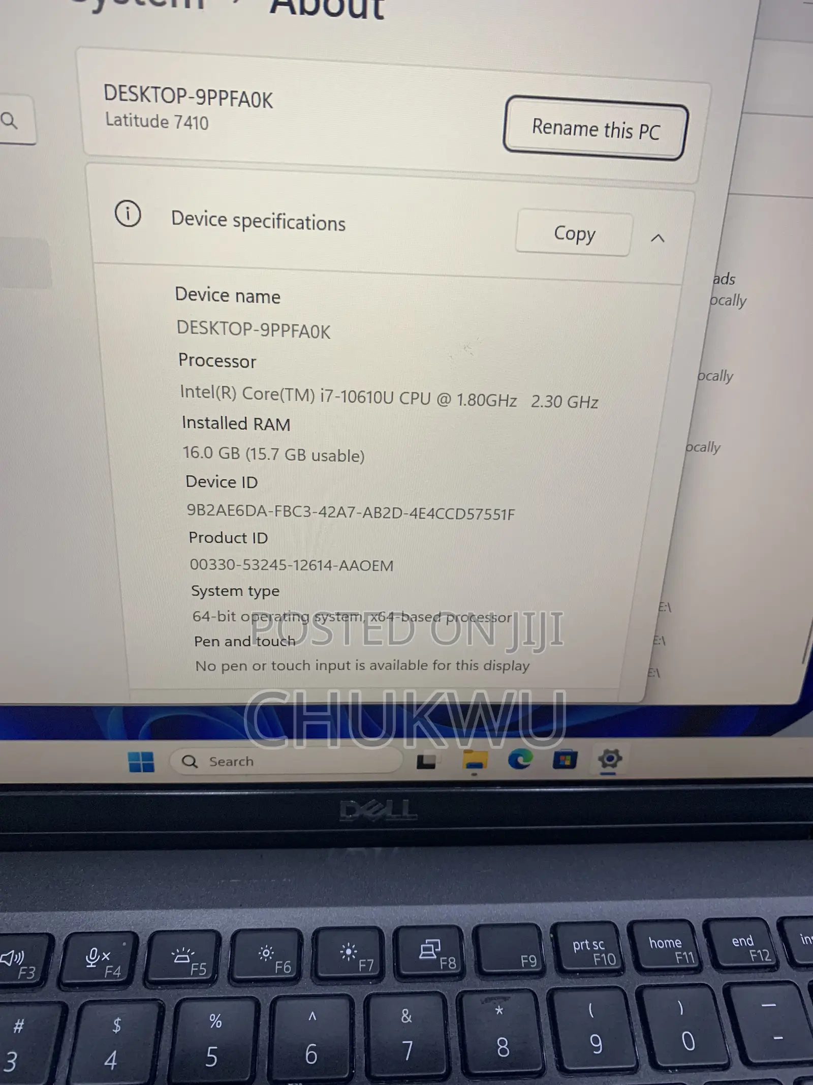 Laptop Dell Latitude 7410 16GB Intel Core i7 SSD 256GB