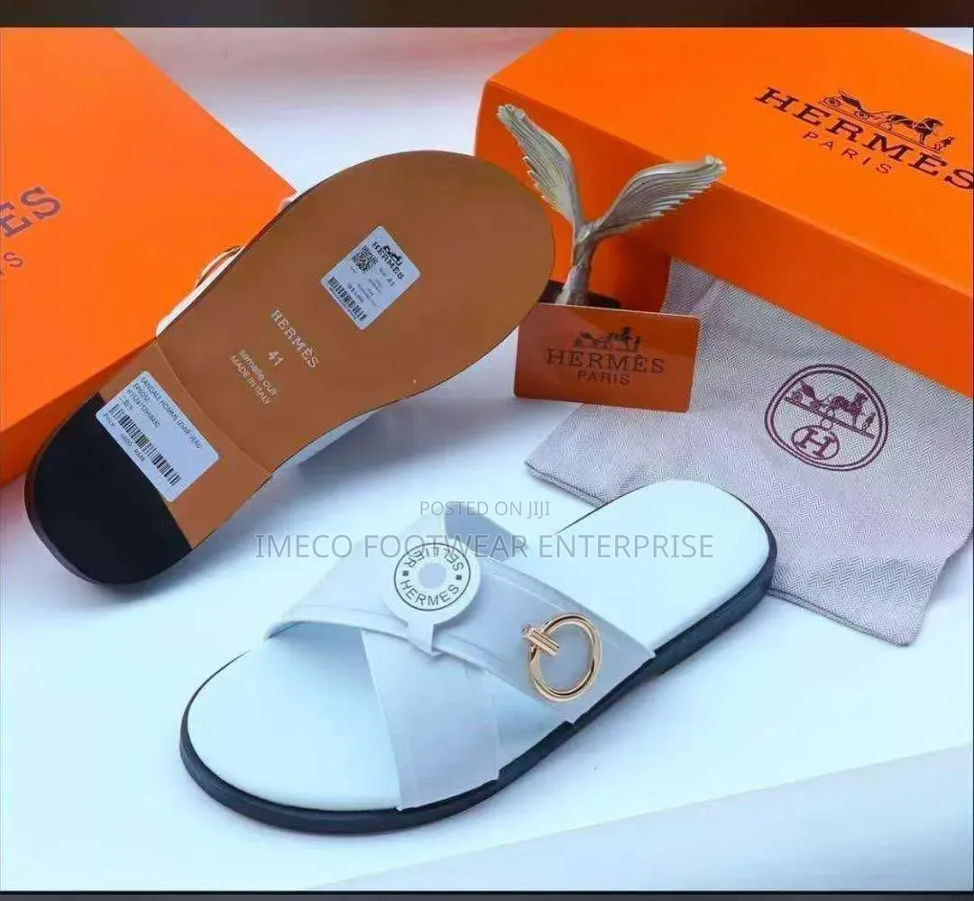 Hermès Leather Slides