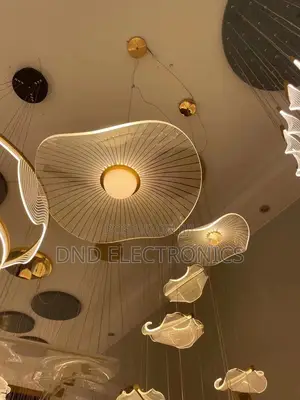 Modern Led Acrylic Leaf Cloud Cluster Chandelier Gold Center Staircase