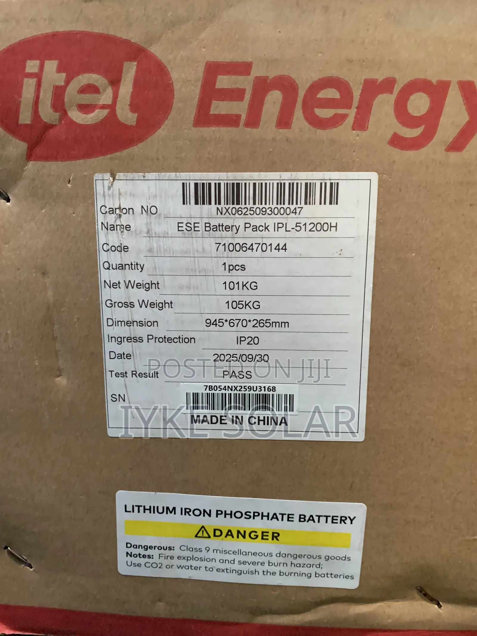 10kwh 24v Itel Lithium Ion Battery