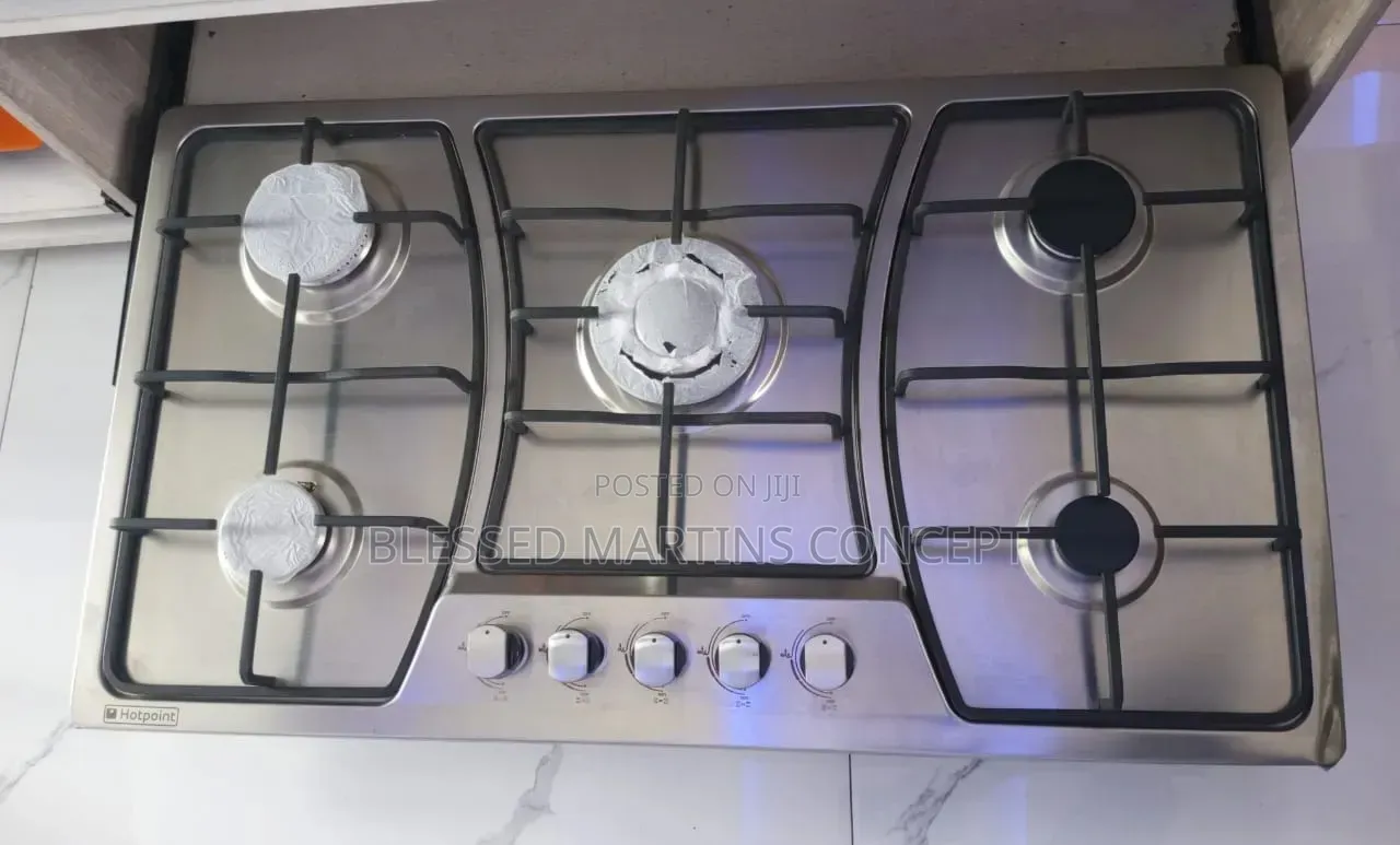 90cm Hotpoint Stainless 5-Ways Gas Burner