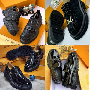 Premium Louis Vuitton Custom Pattern Chunky Derby Shoes