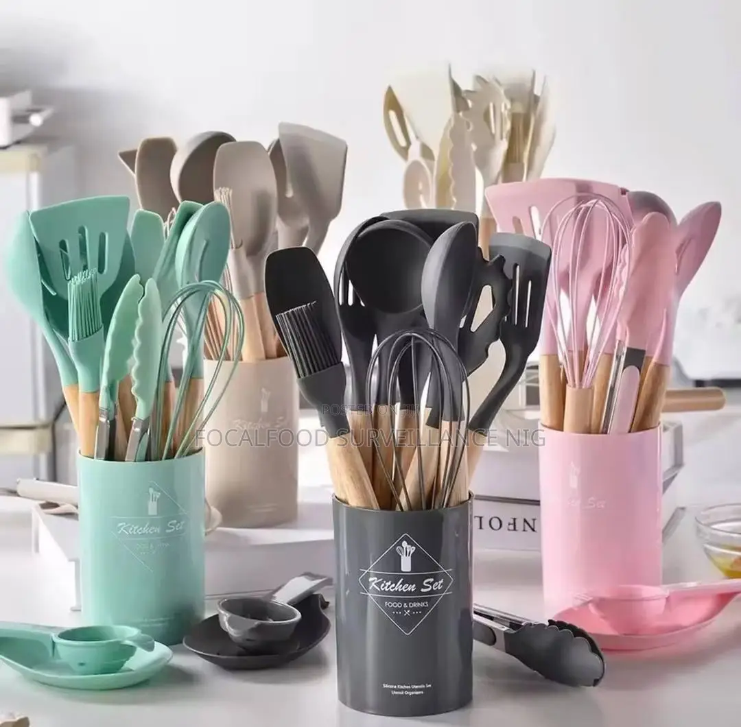 12pc Silicon Non-Stick Cooking Spoon Set