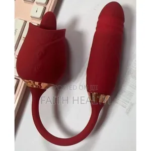 Automatic Telescopic Tongue Suck Licking Two in One Rose Vibrator