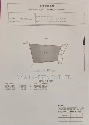 Distress 1.57 Hectres of Land for Sale at Maitama Ll