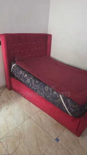 4by 6 Bedframe With Mattress and Bed Topper